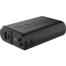 Maxi Trendy Powerbank Pd 20W 2usb-C 1usb-A 20.000 Mah, Ultra Kompakt ve Hafif Tasarım,led Ekran, Renk: Siyah