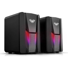 Maxi Trendy Aula N-108 1+1 Usb/aux 2.0 Rgb Masaüstü Gaming Oyuncu Hoparlör Speaker Ses Sistemi