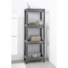 Maxi Trendy 4 Katlı Geçmeli Plastik Banyo ve Mutfak Organizeri, Kolay Montajlı 4 Katlı Raf, Mutfakta ve Banyoda Kullanım Için Ideal, Dayanıklı Depolama Çözümü (Antrasit Gri)