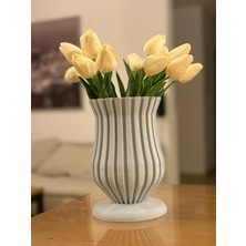 Emas Design Taş Desenli 3D Baskı Dekoratif Vazo – Modern Minimal Tasarım