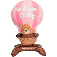 Lotus Party Ayıcıklı Welcome Baby  Folyo Balon Pembe Bulutlu