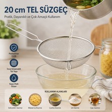 EkoAlışverişDünyam 20CM Tel Süzgeç Metal Saplı Kulaklı (5510)