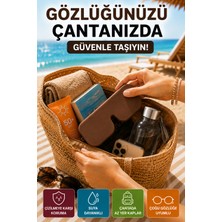 Open City Kahverengi Katlanabilir Silikon Gözlük Kılıfı Suya Dayanıklı Esnek Koruyucu Güneş ve Numaralı Gözlük Kılıfı