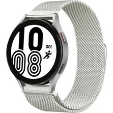 Sh Newface Samsung Galaxy Watch 4 Metal Mıknatıslı Kordon - Gümüş Najmaddin