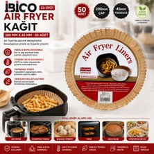 EkoAlışverişDünyam 50PCS Yuvarlak Taban: 20CM - Kenar: 4.5cm Air Fryer Pişirme Kalıp Kağıt (5510)