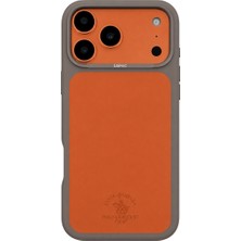 Covpor Santa Barbara Polo Racquet Club iPhone 17 Pro Için Kılıf Pu Deri Manyetik Şarj Destekleyen Ula Kapak