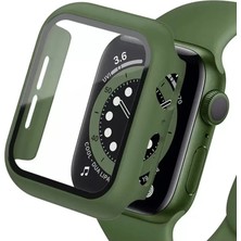 Sh Newface Apple Watch 45MM Camlı Kasa Ekran Koruyucu - Koyu Yeşil Najmaddin