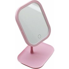 Sepetopia Ledli USB Şarjlı Makyaj Aynası 18.5X14.7CM 360 Derece Renkli Plsatik Takılık SEPETLİ=13.5X18CM