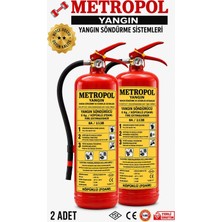 Metropol Yangın 2 Adet 6 kg Köpüklü (Foam) Yangın Söndürme Tüpleri Yangın Tüpü