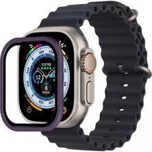 Sh Newface Apple Watch Ultra 49MM Alüminyum Kasa Cam Ekran Koruyucu - Mor Najmaddin