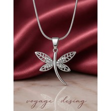 Voyage Accessory Paslanmaz Çelik Zirkon Taşlı Silver Renk Yusufçuk Kolye