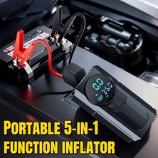 EkoAlışverişDünyam 4’ü 1 Arada Lastik Şişirici – Akü Takviyesi – Powerbank – LED Işık (5510)