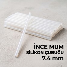 EkoAlışverişDünyam Ince Mum Silikon Çubuğu - 7.4 mm Şeffaf - 1 Kilogram