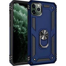 Sh Newface Apple Iphone 11 Pro Max Kılıf Sofya Yüzüklü Silikon Kapak - Lacivert Najmaddin