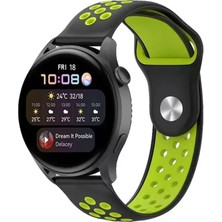 Sh Newface Watch 20MM Spor Delikli Kordon - Siyah-Yeşil Najmaddin