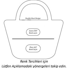 Double Knot Design Kişiselleştirilebilir 2 Renkli Plaj Çantası-Kol Çantası-Pazar Çantası
