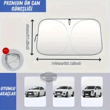 Eco Lounge Premium Katlanır Oto Ön Arka Cam Güneşliği Metalize Isı Yalıtımlı Çantalı 150X70CM