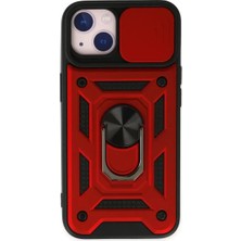Sh Newface Apple Iphone 14 Kılıf Pars Lens Yüzüklü Silikon - Kırmızı Najmaddin
