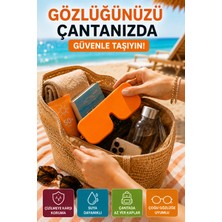 Open City Turuncu Katlanabilir Silikon Gözlük Kılıfı Suya Dayanıklı Esnek Koruyucu Güneş ve Numaralı Gözlük Kılıfı