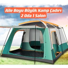 EkoAlışverişDünyam Aile Boyu Büyük Kamp Çadırı 2 Oda 1 Salon 420*305*200 cm