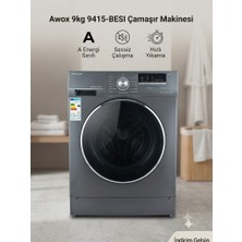 Awox AWX90 9415 Besı Inverter Çamaşır Makinesi 9 kg Gri Antrasit