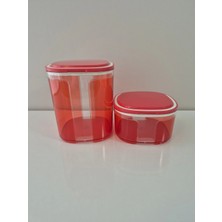 Tupperware Hanımeli Kırmızı 2 'li Saklama Kabı