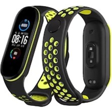 Sh Newface Xiaomi Mi Band 4 Spor Delikli Kordon - Siyah-Yeşil Najmaddin