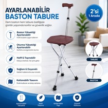 MEDEVRELF Comfort Plus Dm-74 Oturaklı Baston (Yüksekliği Ayarlanır)