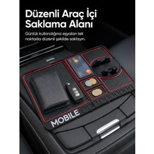 Hsc Bilişim Telefon Standlı Araç Içi Organizer Kaydırmaz Silikon Konsol Düzenleyici Mat