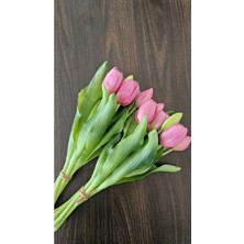 Omelas Yapay Çiçek Islak Lale Koyu Pembe 30 Cm. Islak Dokulu Koyu Pembe Lale 7 Dallı. ( 4 Çiçek 3 Tomurcuk)
