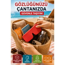 Open City Kırmızı Katlanabilir Silikon Gözlük Kılıfı Suya Dayanıklı Esnek Koruyucu Güneş ve Numaralı Gözlük Kılıfı