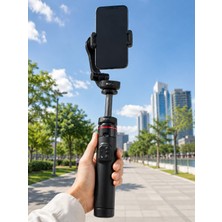 İlkyaz Fashion 360° Aı Akıllı Takipli Selfie Stick Gimbal Stabilizatör Bluetooth Kumandalı Uzayabilir Telefon
