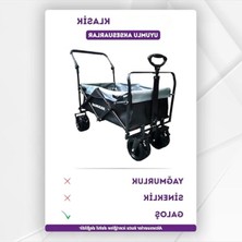 Hakay Katlanabilir Plaj ve Kamp Arabası, 100 kg Taşıma Kapasitesi