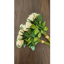 Omelas Yapay Beyaz Gül Buketi 36 Cm.