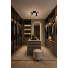 Spoty 2'li Siyah Renkli Gün Işığı Modern Tasarım Salon - Mutfak - Banyo Spot Sıralı Avize