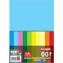 Hakay Renkli Fotokopi Kağıdı, 80GR A4 Boyut, 100 Yaprak, 10 Renk