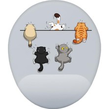 Hakay Yaramaz Kediler Temalı Bilek Destekli Mouse Pad