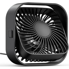 Hakay USB Kablolu Masaüstü Vantilatör, 3 Kademeli Hız ve 360° Dönüş
