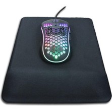 Hakay Ergonomik Kare Siyah Mouse Pad, Kaymaz Taban, Suya Dayanıklı
