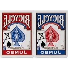 Hakay Ikili Paket Jumbo Oyun Kartları, Kırmızı ve Mavi Renk