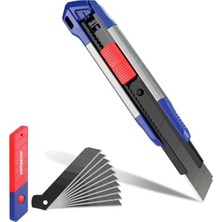 Hakay Ağır Hizmet Alüminyum Kasa Maket Bıçağı, 18 mm ve 10 Yedek