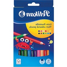 Hakay 12 Adet Renkli Üçgen Jumbo Kuru Boya Kalemi