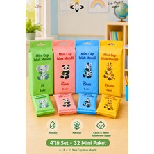 4x8 32 Paket Mini Islak Mendil Kokusuz Temizlik Bezi Çocuk ve Okul Çanta Için Taşınabilir Hijyenik