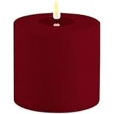 Hakay Bordo Renkli LED Dış Mekan Mum - 10X10 cm