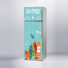 Hakay Surfing Temalı Buzdolabı Sticker Kaplama Etiketi
