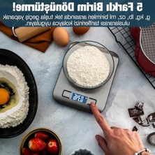 Hakay Hassas Dijital Mutfak Tartısı - Paslanmaz Çelik Yüzey, 5 kg Kapasite