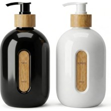 Hakay 500 ml Cam Sıvı Sabunluk, Bambu Pompalı ve Şık Tasarım