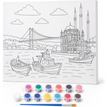 Hakay Büyük Boy Boyama Tuvali ve Fırça Seti, Sanat ve Hobi Için Uygun