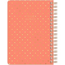 Hakay Noktalı Bullet Journal Defteri, 17X24 Cm, Şık Mercan Renk
