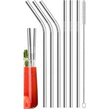 Hakay Paslanmaz Çelik Pipet Seti, 7 Parça Temizleme Fırçası ile